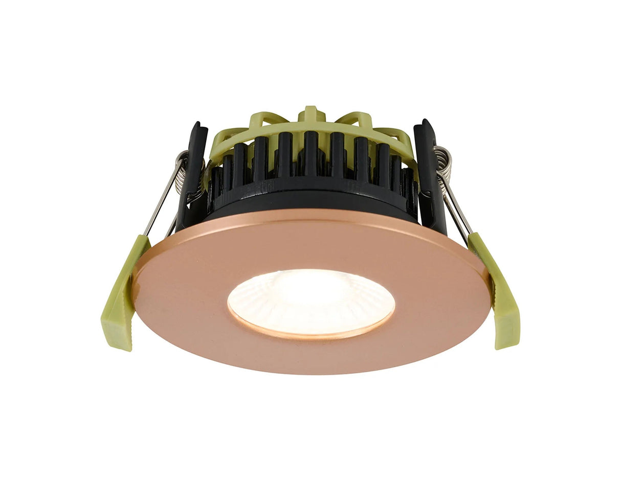 Marangony 4/6/8W, Triac Dimmable 4CCT LED Fire Rated Downlight, Copper Fascia, Cut Out: 70mm, 400/600/800lm, 60° Deg, IP65 DRIVER INC. 5yrs Wrnty