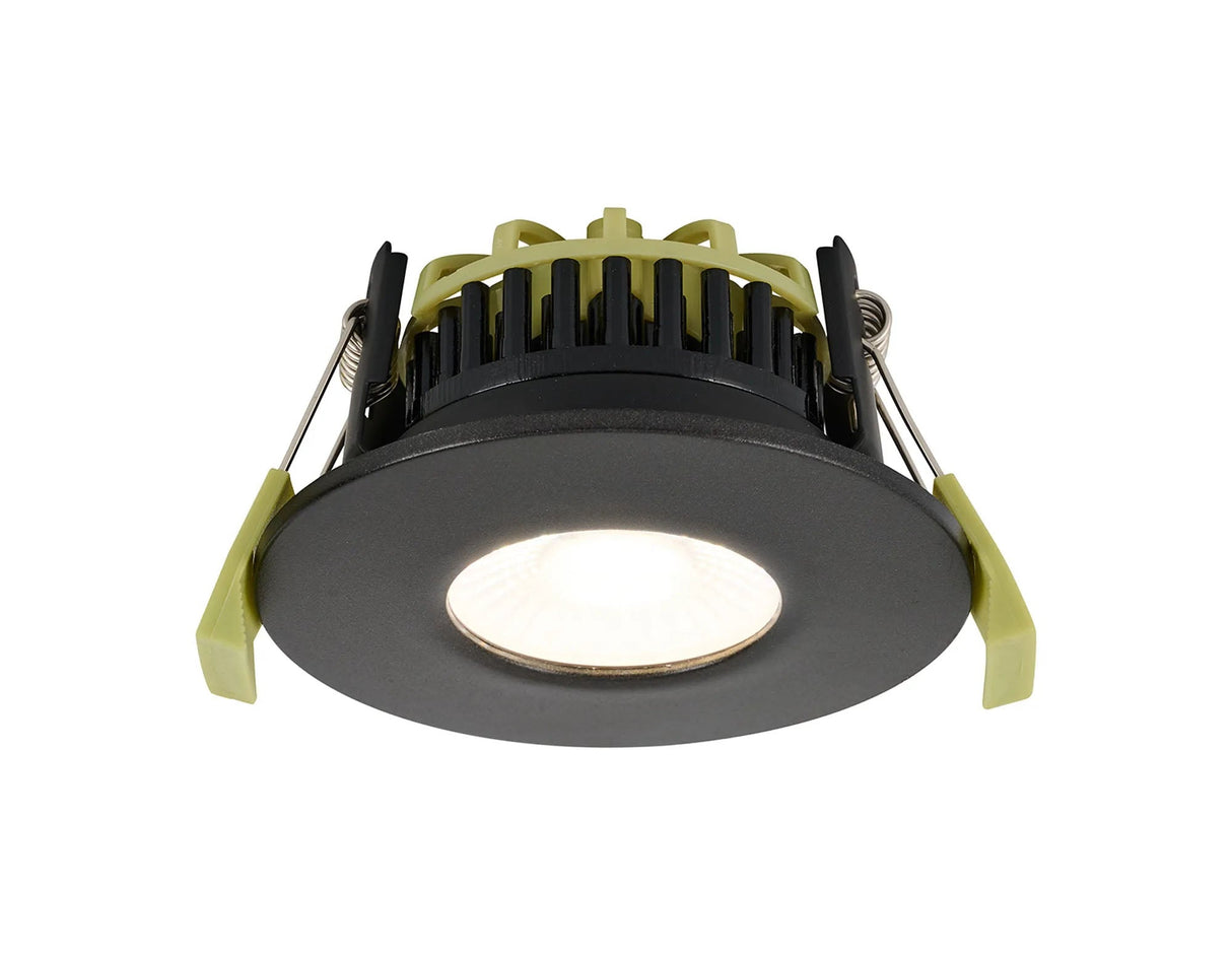 Marangony 4/6/8W, Triac Dimmable 4CCT LED Fire Rated Downlight, With Graphite Fascia, Cut Out: 70mm, 400/600/800lm, 60° Deg, IP65 DRIVER INC. 5yrs Wrnty