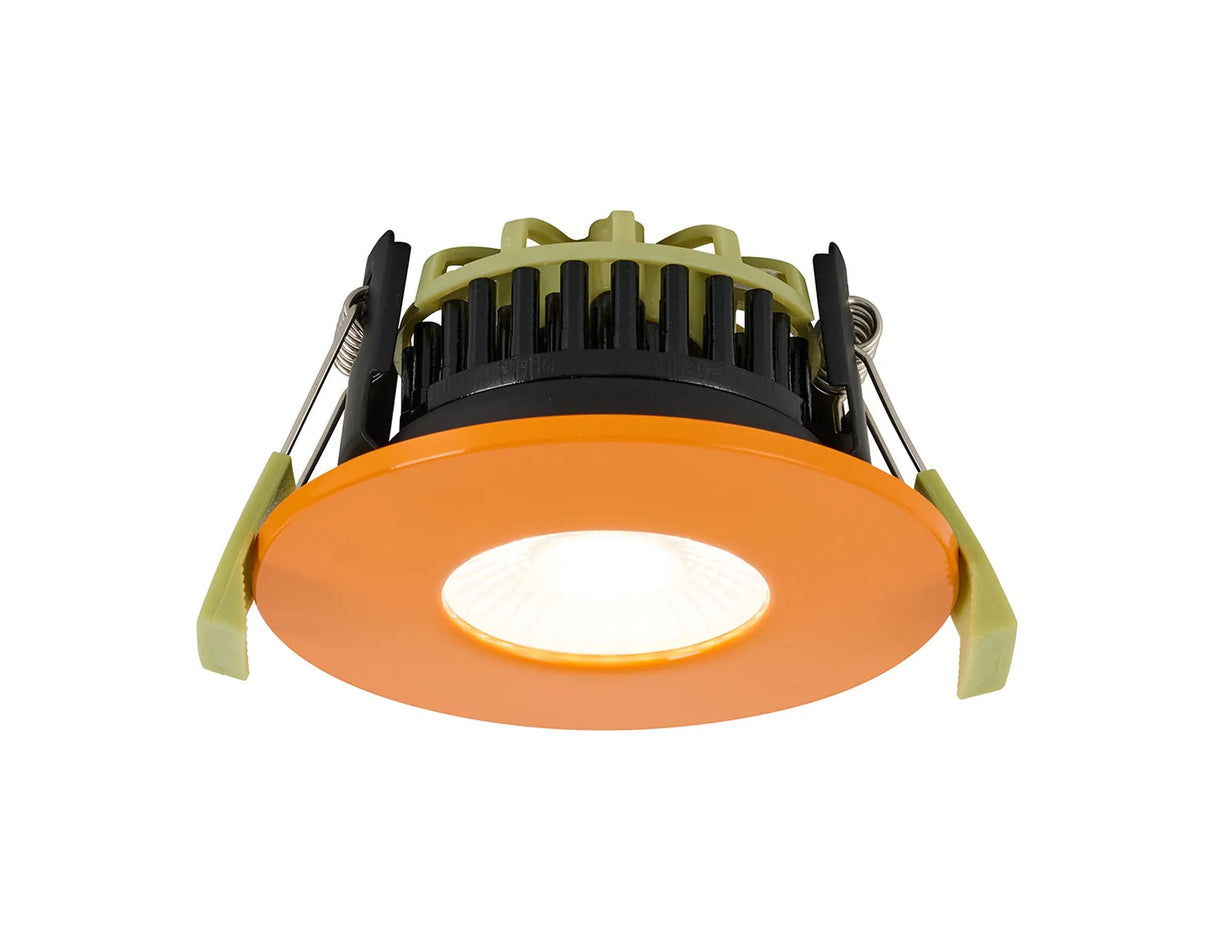 Marangony 4/6/8W, Triac Dimmable 4CCT LED Fire Rated Downlight, Orange Fascia, Cut Out: 70mm, 400/600/800lm, 60° Deg, IP65 DRIVER INC. 5yrs Wrnty