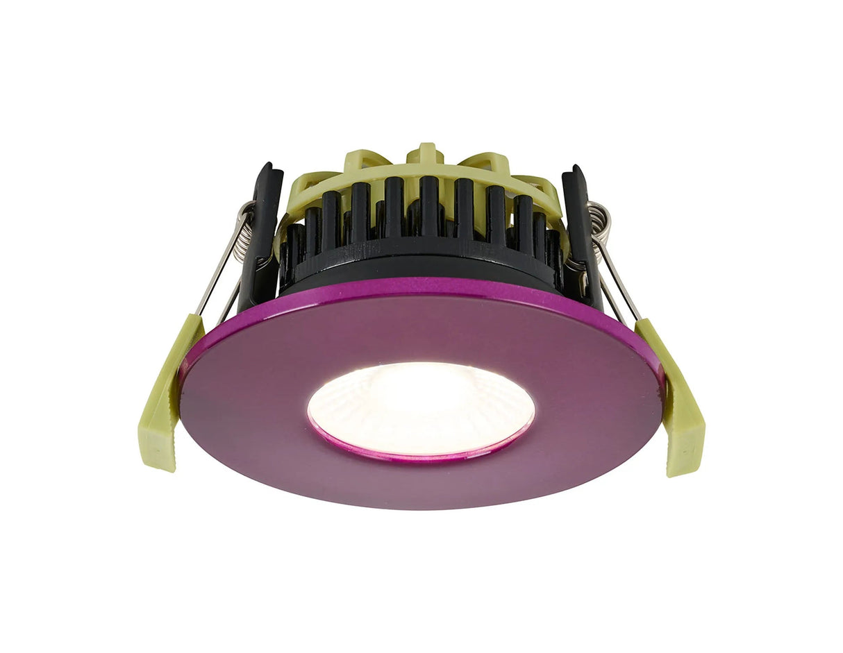 Marangony 4/6/8W, Triac Dimmable 4CCT LED Fire Rated Downlight, Plum Fascia, Cut Out: 70mm, 400/600/800lm, 60° Deg, IP65 DRIVER INC. 5yrs Wrnty