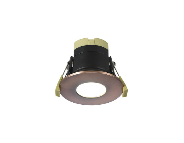 Marangony, 8W, Dimmable CCT LED Fire Rated Downlight, Antique Copper Fascia, Cut Out: 70mm, 60° Deg, IP65