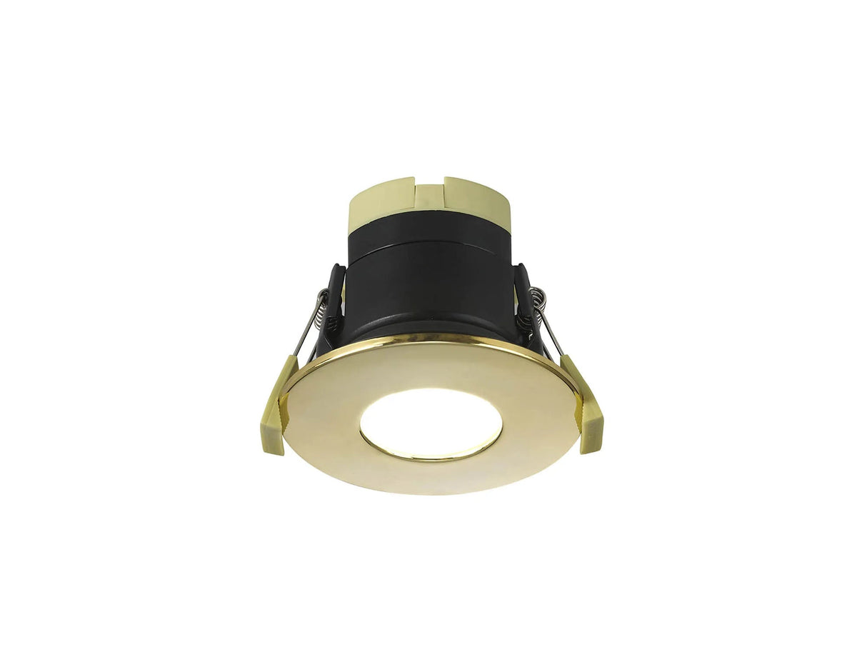Marangony, 8W, Dimmable CCT LED Fire Rated Downlight, With Brass Fascia, Cut Out: 70mm, 60° Deg, IP65