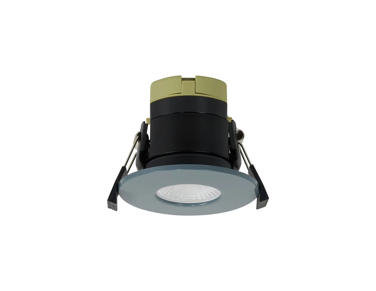 Marangony, 8W, Dimmable CCT LED Fire Rated Downlight, Cool Grey Fascia, Cut Out: 70mm, 60° Deg, IP65