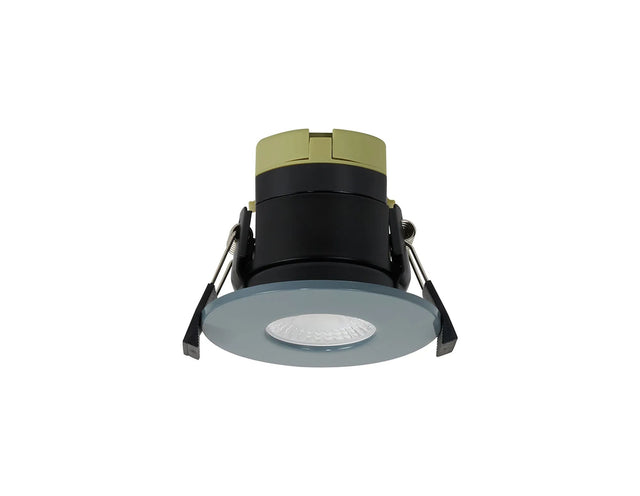 Marangony, 8W, Dimmable CCT LED Fire Rated Downlight, Cool Grey Fascia, Cut Out: 70mm, 60° Deg, IP65