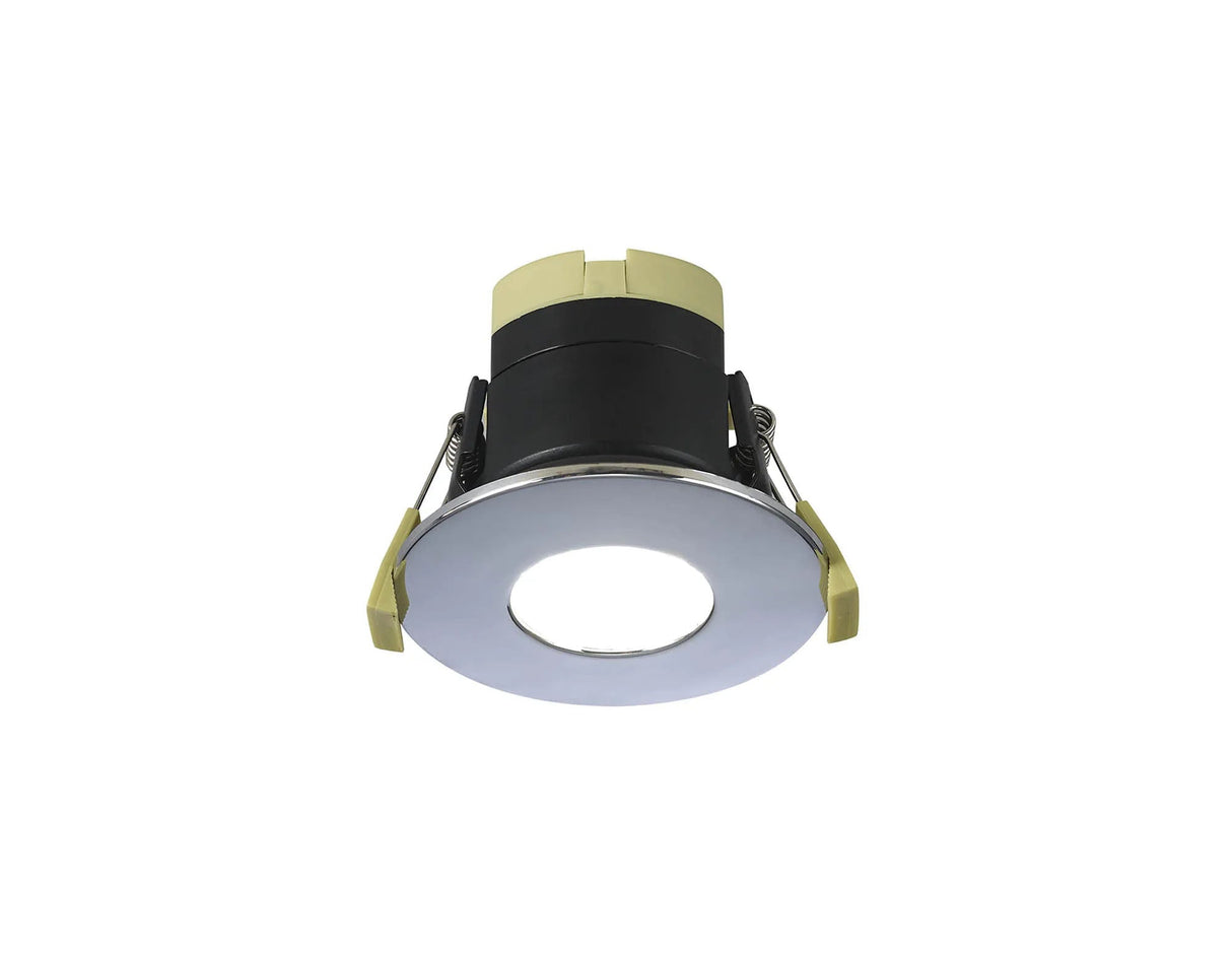 Marangony, 8W, Dimmable CCT LED Fire Rated Downlight, With Chrome Fascia, Cut Out: 70mm, 60° Deg, IP65