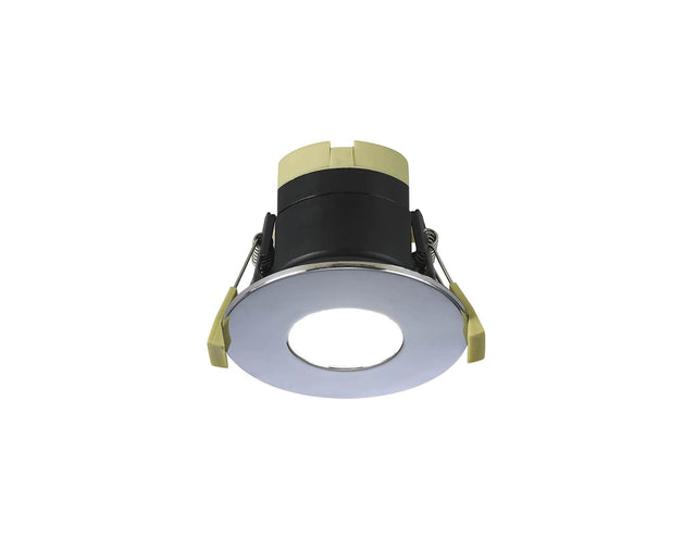 Marangony, 8W, Dimmable CCT LED Fire Rated Downlight, With Chrome Fascia, Cut Out: 70mm, 60° Deg, IP65