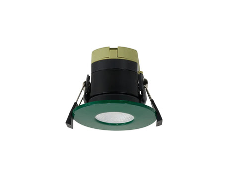 Marangony, 8W, Dimmable CCT LED Fire Rated Downlight, Dark Green Fascia, Cut Out: 70mm, 60° Deg, IP65