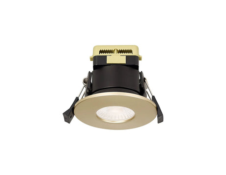 Marangony, 8W, Dimmable CCT LED Fire Rated Downlight, Champagne Gold Fascia, Cut Out: 70mm, 60° Deg, IP65