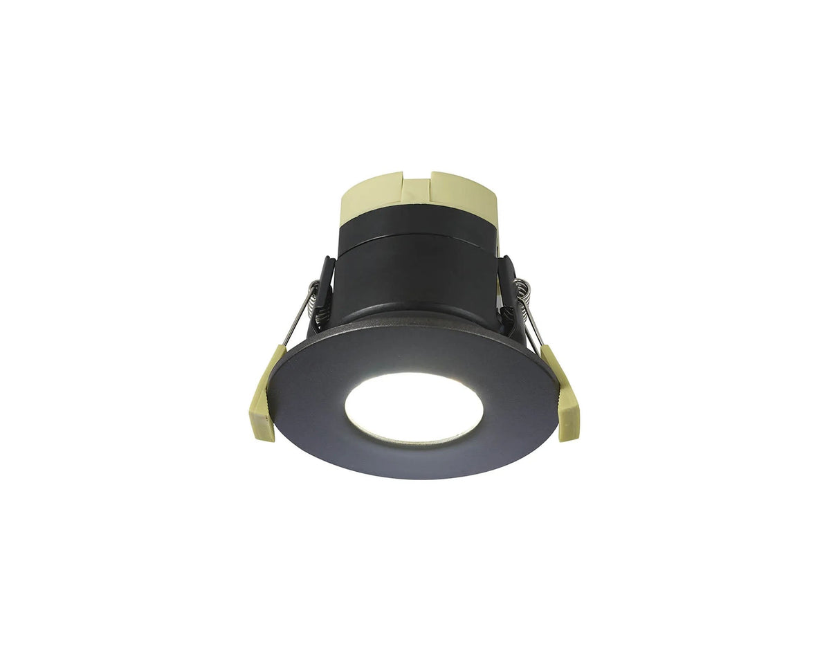 Marangony, 8W, Dimmable CCT LED Fire Rated Downlight, With Graphite Fascia, Cut Out: 70mm, 60° Deg, IP65