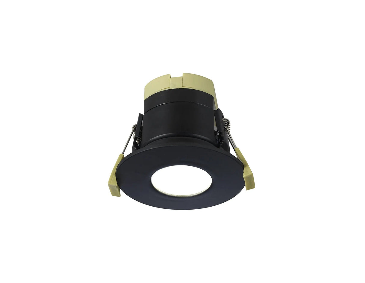 Marangony, 8W, Dimmable CCT LED Fire Rated Downlight, With Matt Black, Cut Out: 70mm, 60° Deg, IP65