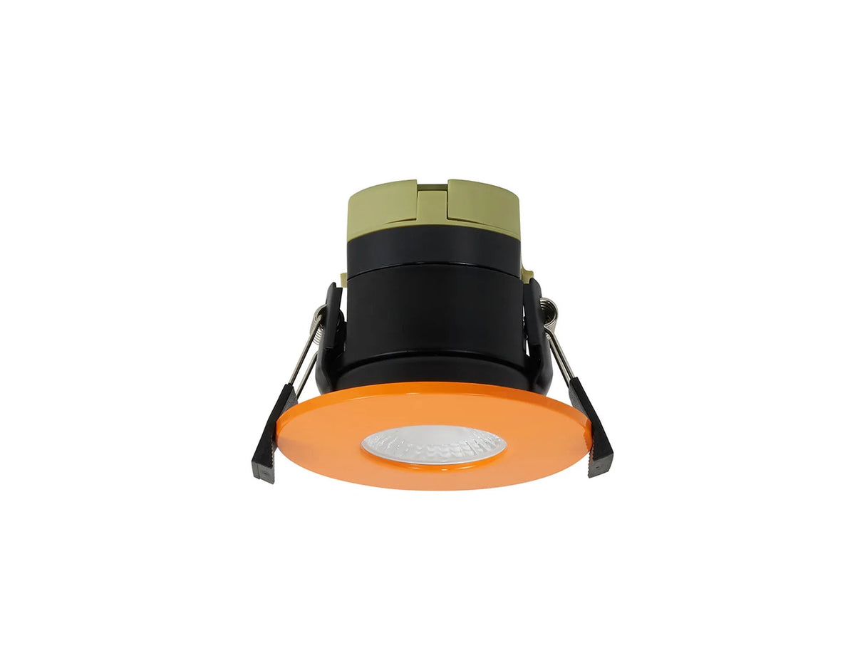 Marangony, 8W, Dimmable CCT LED Fire Rated Downlight, Orange Fascia, Cut Out: 70mm, 60° Deg, IP65