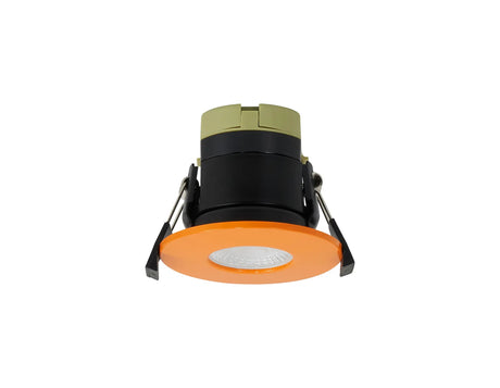 Marangony, 8W, Dimmable CCT LED Fire Rated Downlight, Orange Fascia, Cut Out: 70mm, 60° Deg, IP65