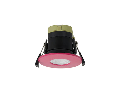 Marangony, 8W, Dimmable CCT LED Fire Rated Downlight, Pink Fascia, Cut Out: 70mm, 60° Deg, IP65