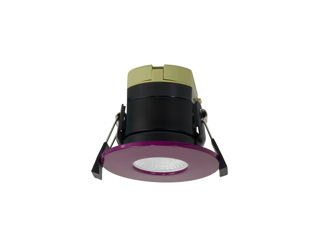 Marangony, 8W, Dimmable CCT LED Fire Rated Downlight, Plum Fascia, Cut Out: 70mm, 60° Deg, IP65