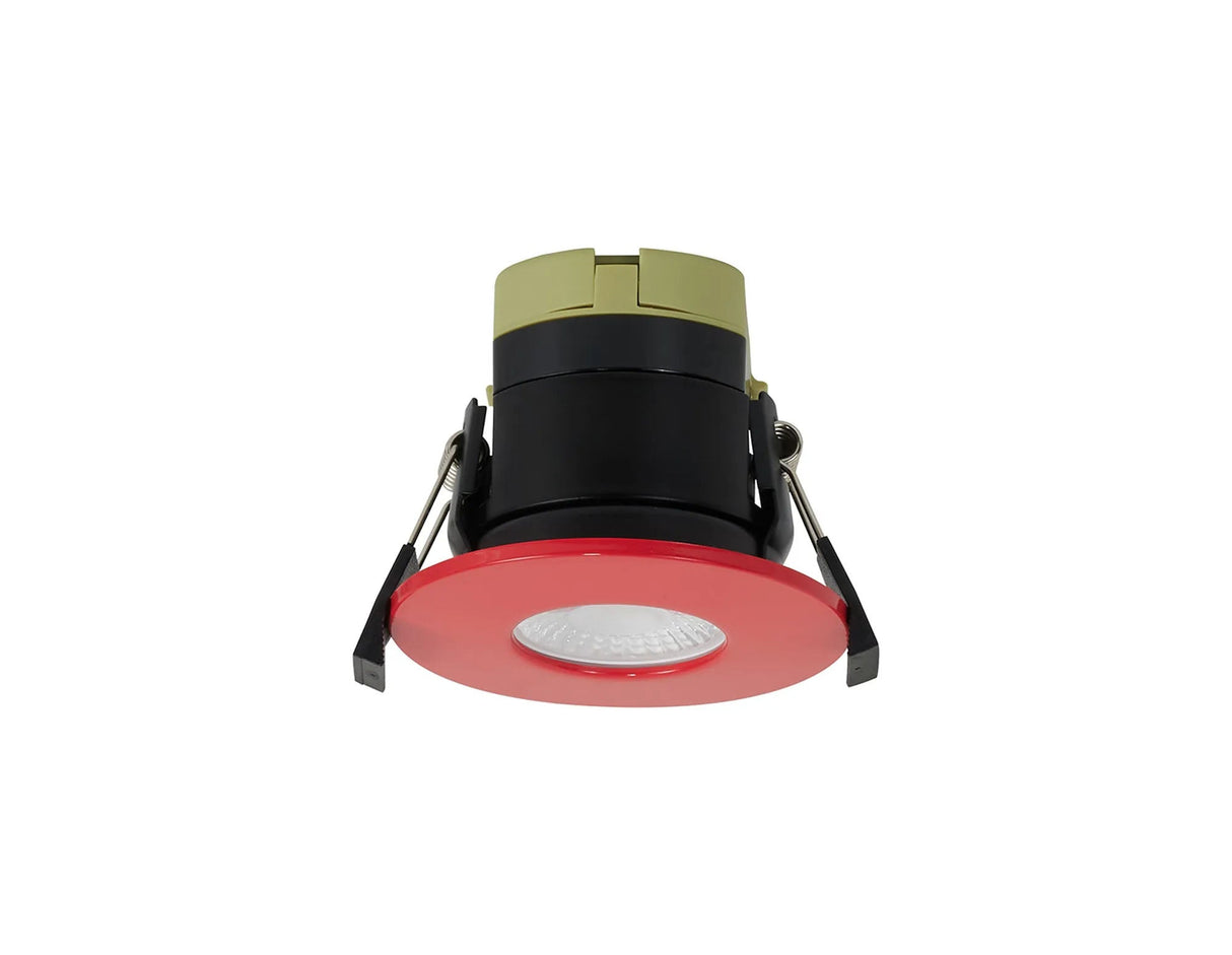 Marangony, 8W, Dimmable CCT LED Fire Rated Downlight, Strawberry Fascia, Cut Out: 70mm, 60° Deg, IP65
