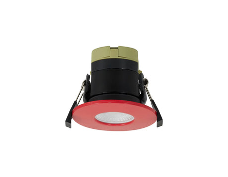 Marangony, 8W, Dimmable CCT LED Fire Rated Downlight, Strawberry Fascia, Cut Out: 70mm, 60° Deg, IP65