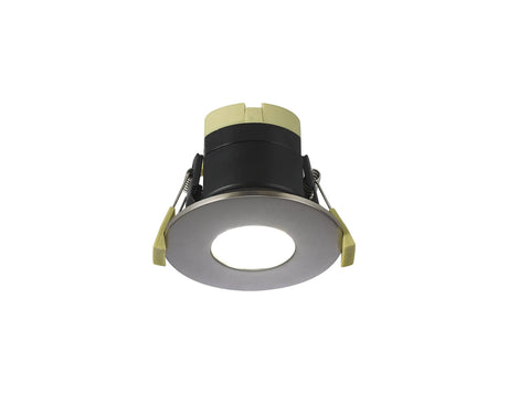 Marangony, 8W, Dimmable CCT LED Fire Rated Downlight, Satin Nickel Fascia, Cut Out: 70mm, 60° Deg, IP65
