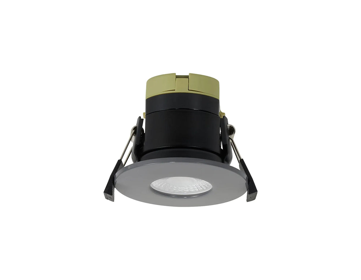 Marangony, 8W, Dimmable CCT LED Fire Rated Downlight, Warm Grey Fascia, Cut Out: 70mm, 60° Deg, IP65