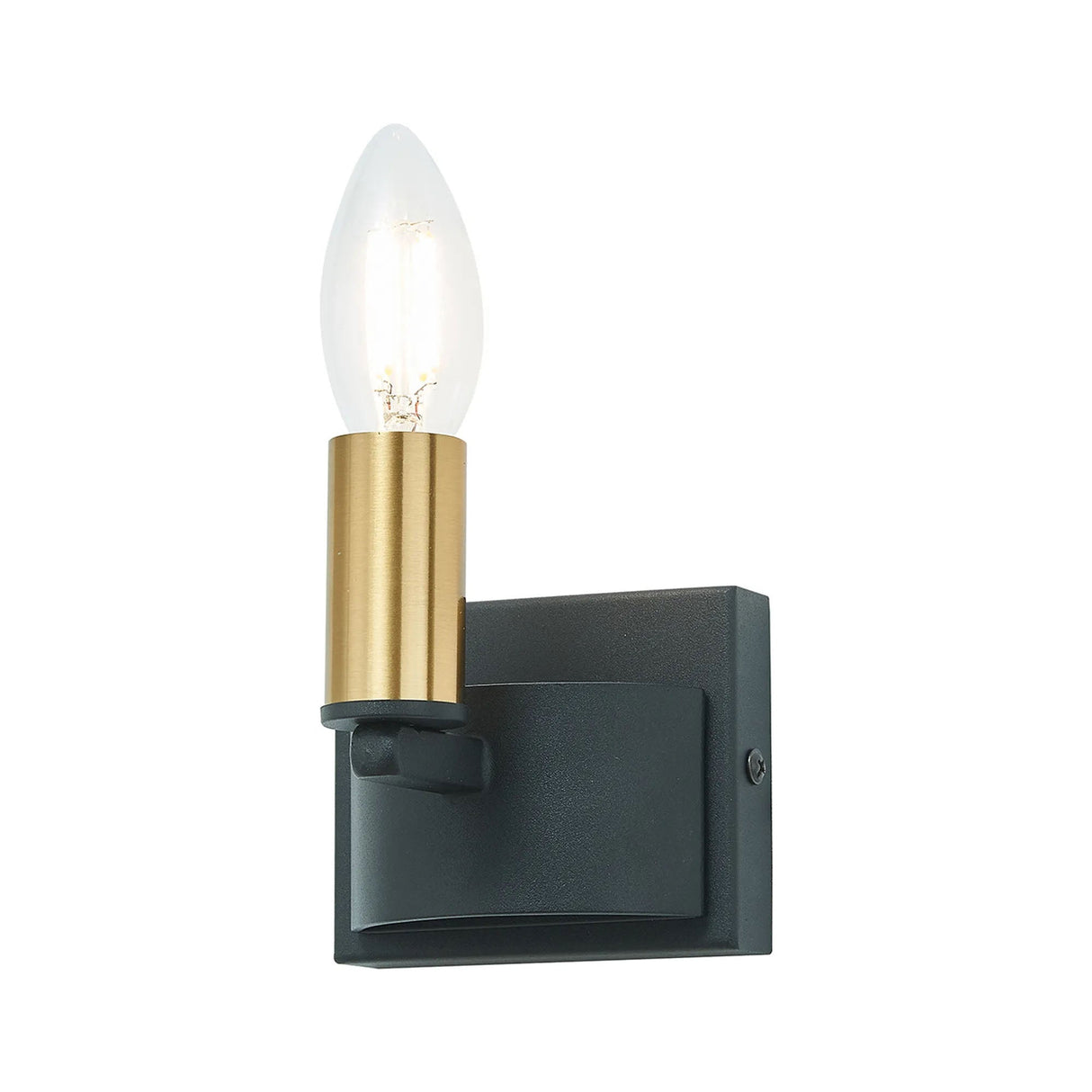 Matete Wall Lamp, 1 Light E14, Satin Black/Brass