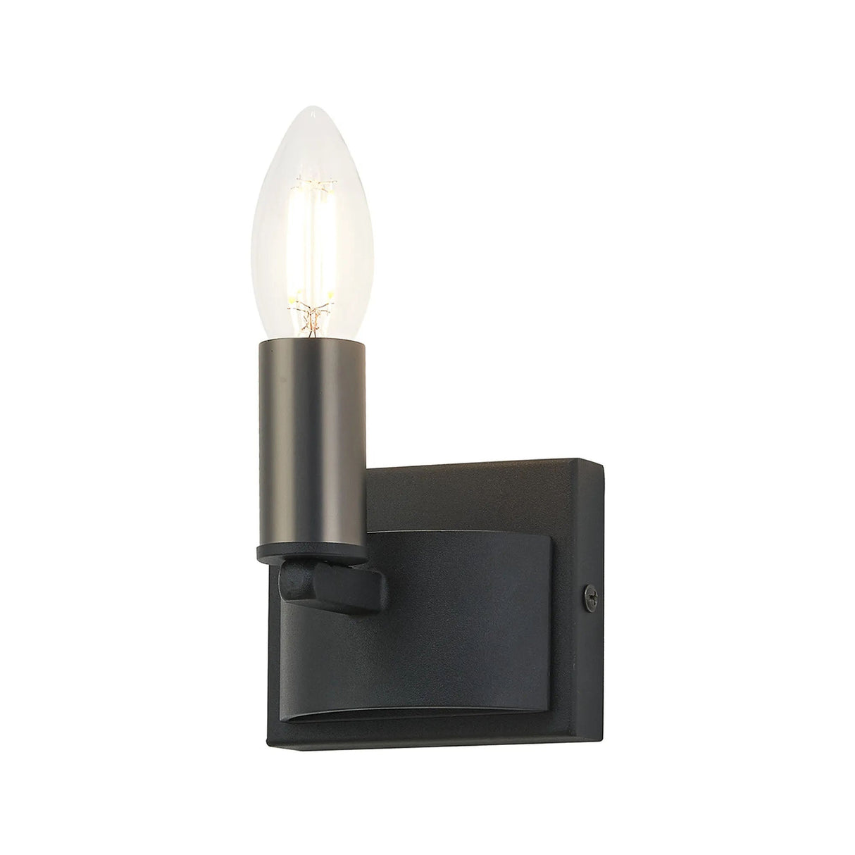 Matete Wall Lamp, 1 Light E14, Satin Black/Gun Metal