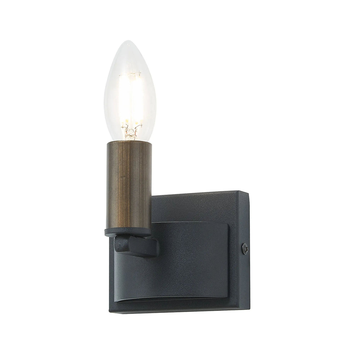 Matete Wall Lamp, 1 Light E14, Satin Black/Matt Bronze