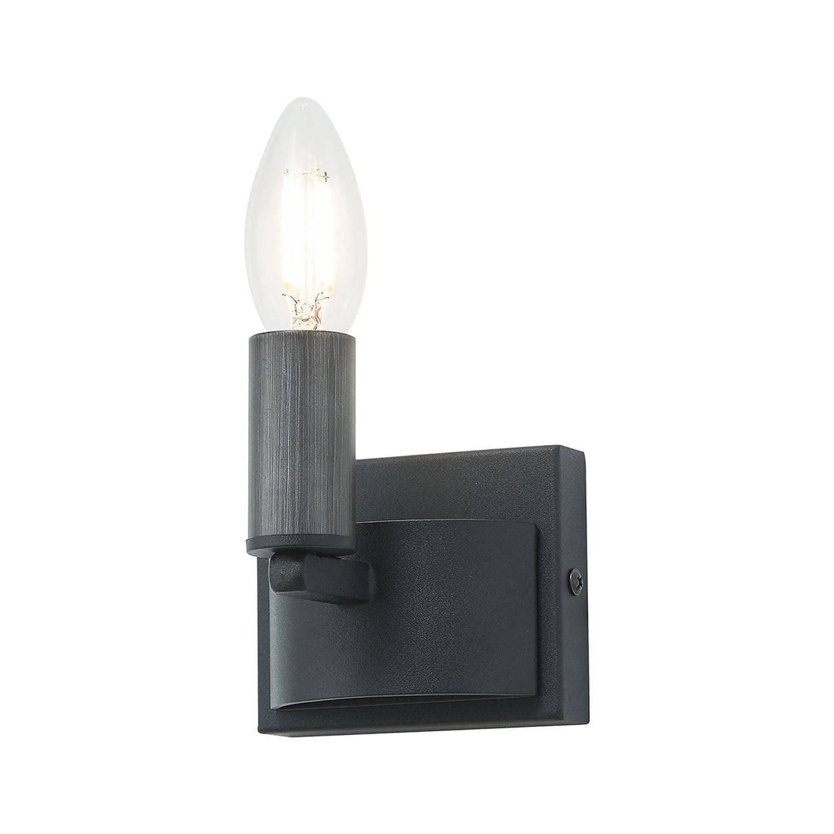 Matete Wall Lamp, 1 Light E14, Satin Black/Pewter