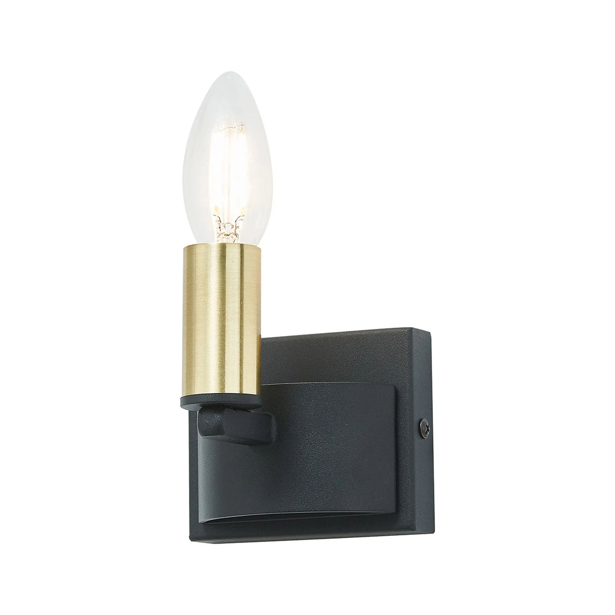 Matete Wall Lamp, 1 Light E14, Satin Black/Satin Gold