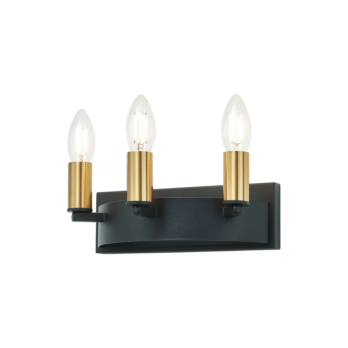 Matete Wall Lamp, 3 Light E14, Satin Black/Brass