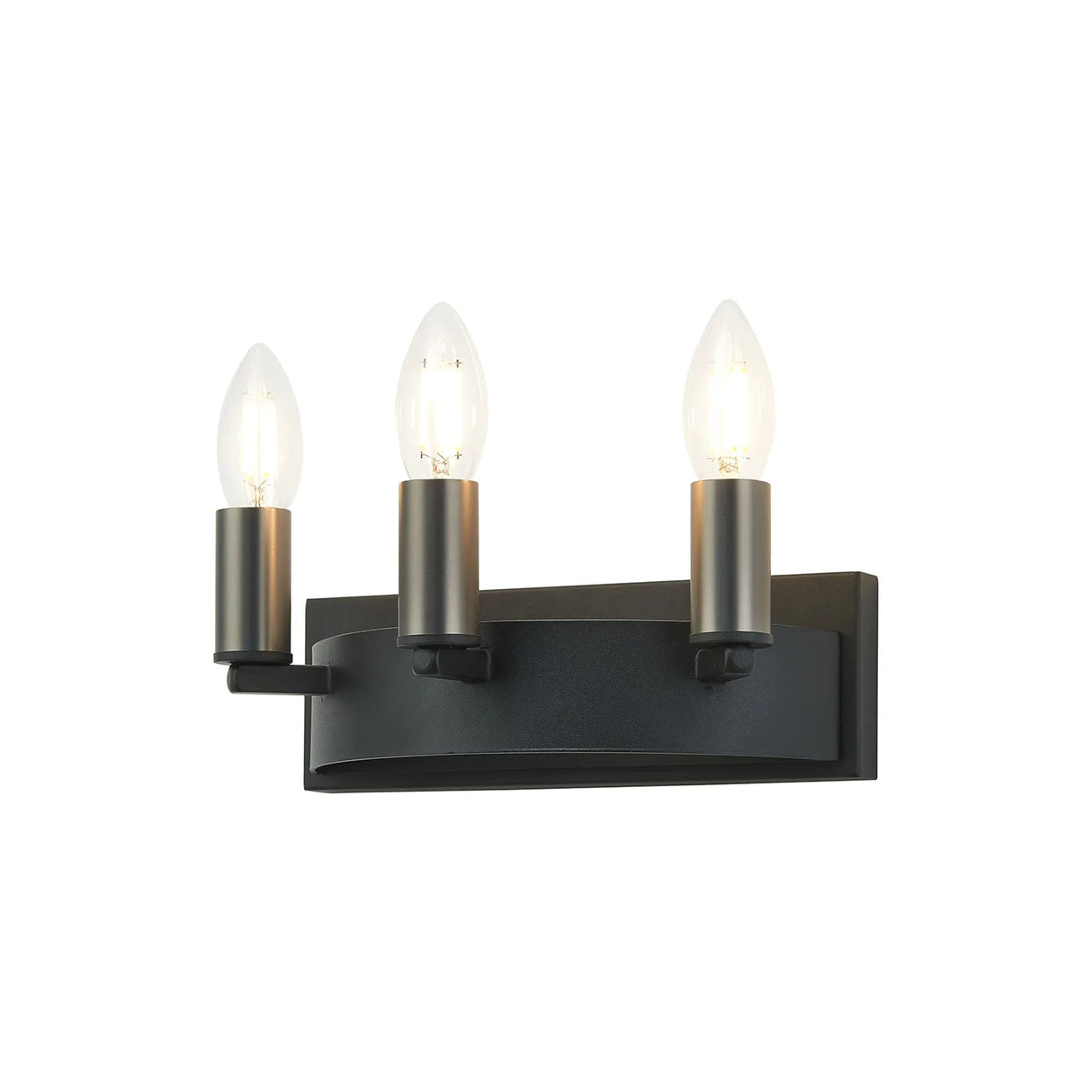 Matete Wall Lamp, 3 Light E14, Satin Black/Gun Metal