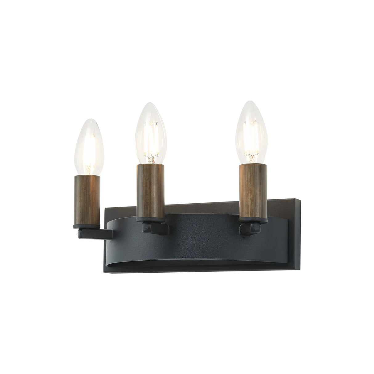 Matete Wall Lamp, 3 Light E14, Satin Black/Matt Bronze