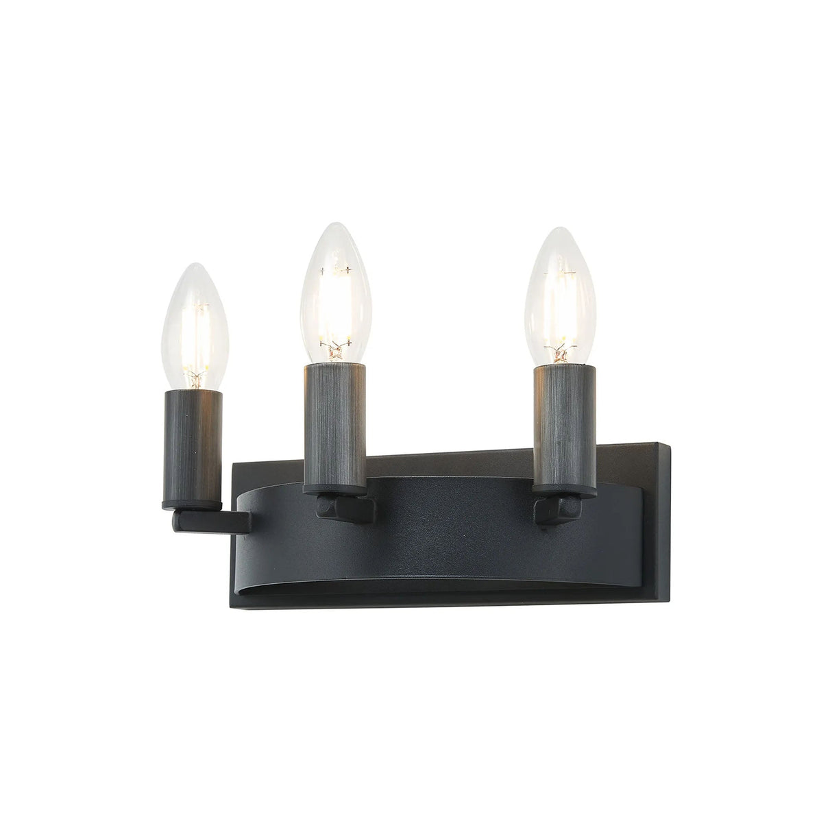 Matete Wall Lamp, 3 Light E14, Satin Black/Pewter