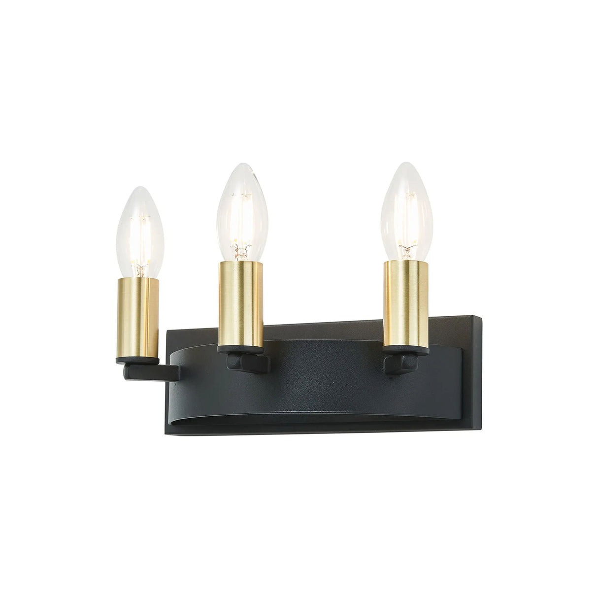 Matete Wall Lamp, 3 Light E14, Satin Black/Satin Gold