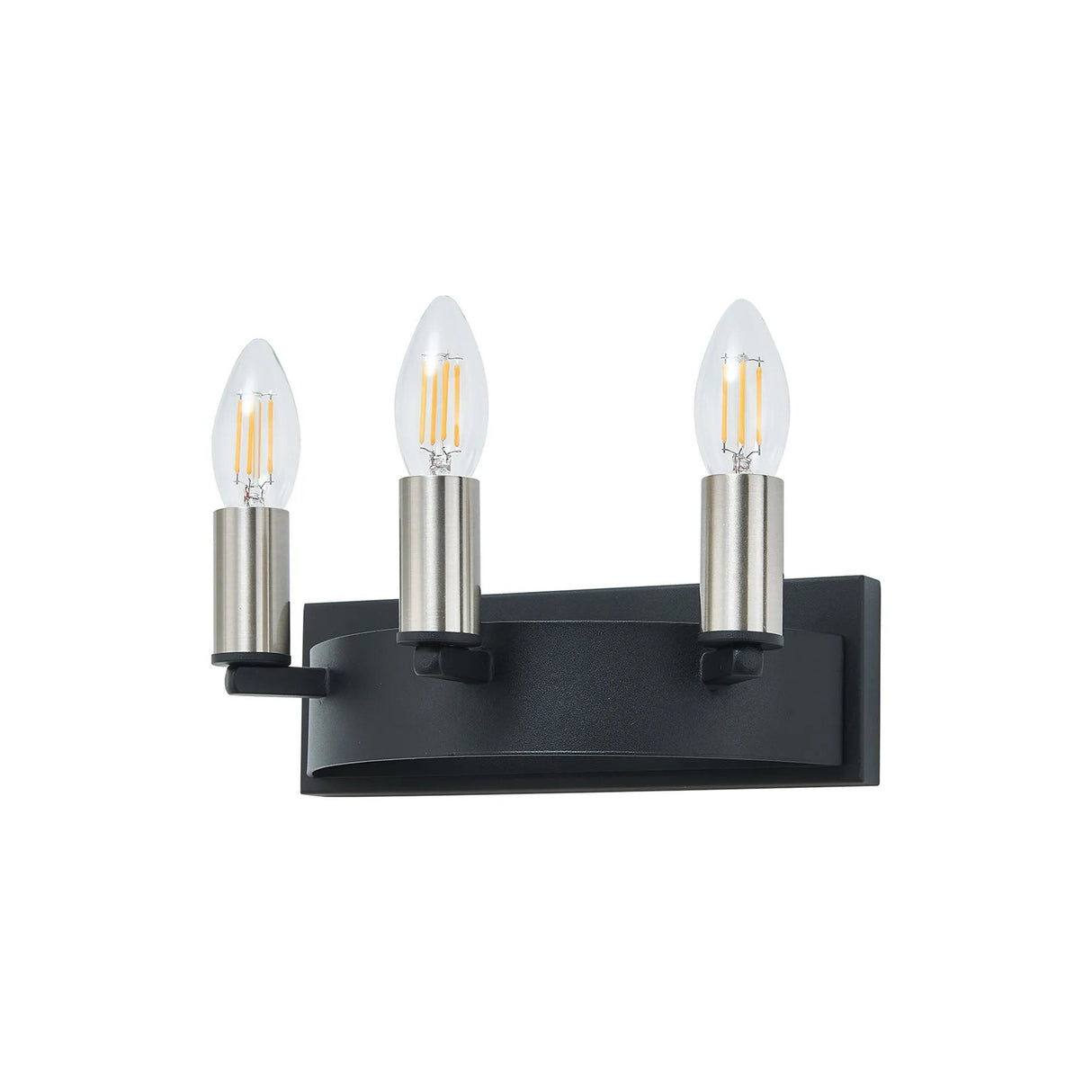 Matete Wall Lamp, 3 Light E14, Satin Black/Satin Nickel