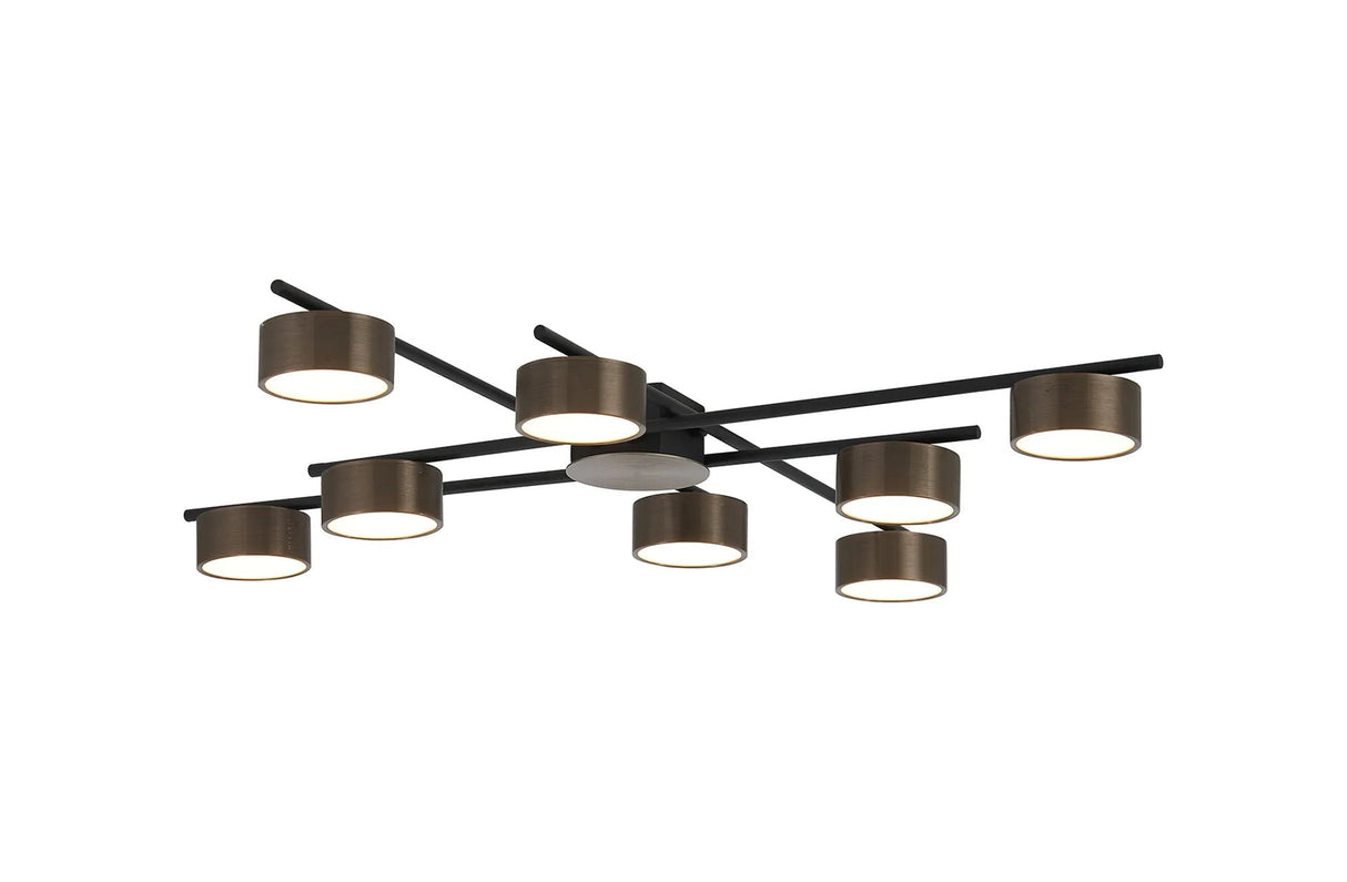 Mcdermott Ceiling 8 Light, 48W LED, 3000K, Light Coffee/Sand Black