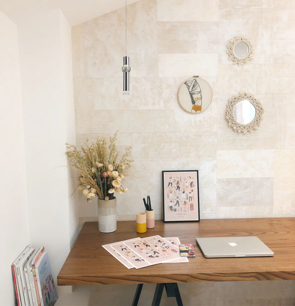 Mclvor 3 Light Round Pendant, 3 x 5W LED, 3000K, 268lm, Polished Chrome, 3yrs Warranty