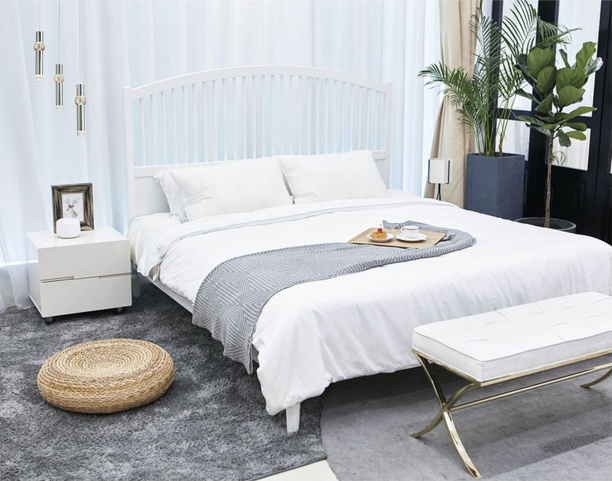 Mclvor 3 Light Linear Pendant, 3 x 5W LED, 3000K, 304lm, Polished Chrome, 3yrs Warranty