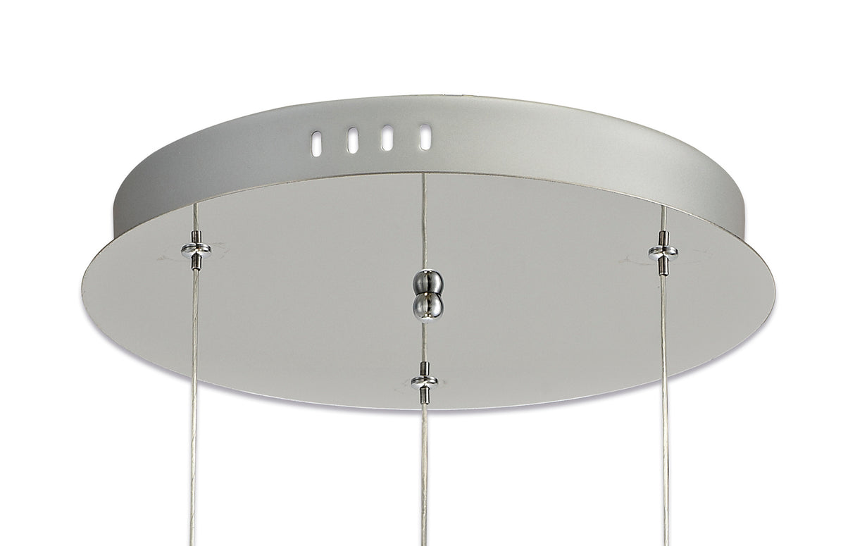 Mclvor 3 Light Round Pendant, 3 x 5W LED, 3000K, 268lm, Polished Chrome, 3yrs Warranty