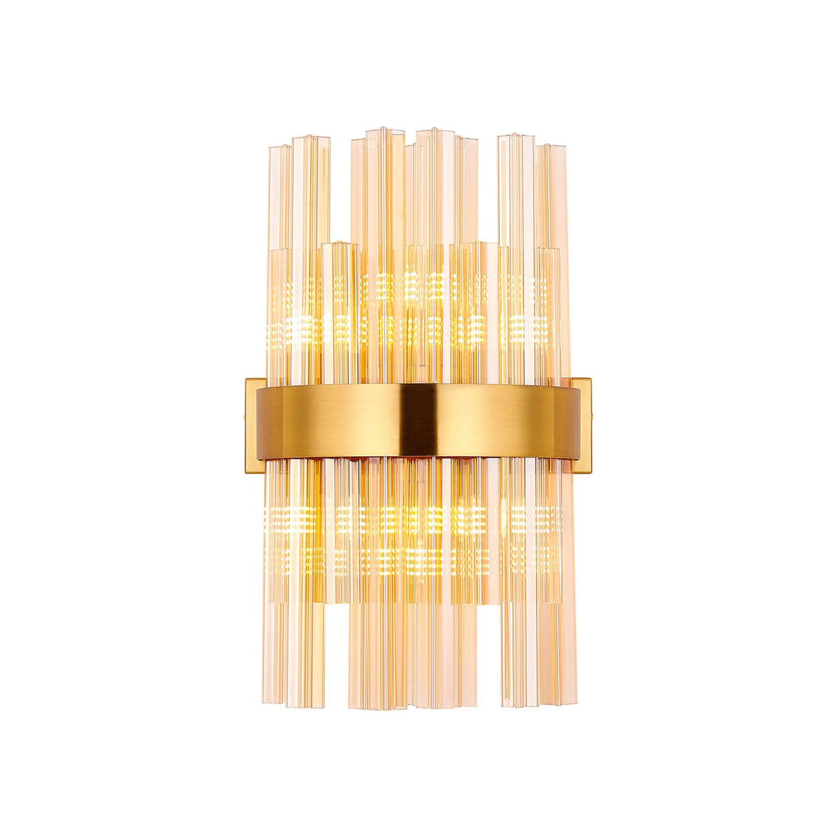 Melville 6 Light G9, Wall Light, Brass / Amber
