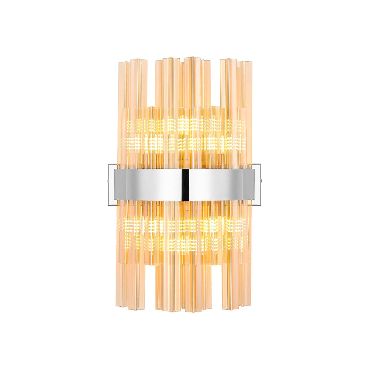 Melville 6 Light G9, Wall Light, Polished Nickel / Amber