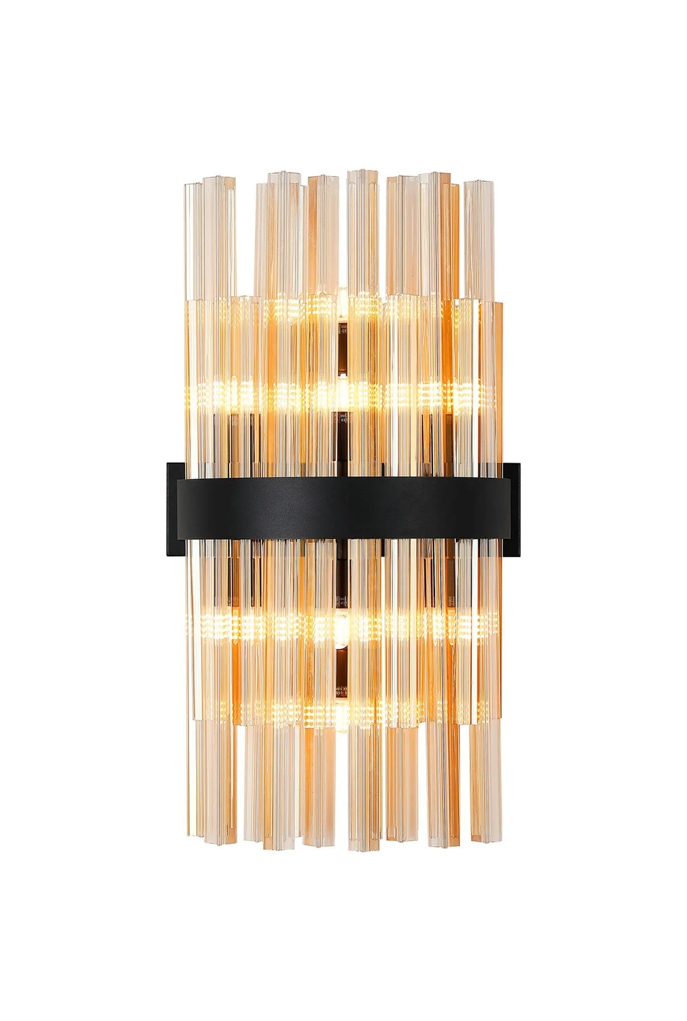 Melville 8 x G9, Wall Light, Satin Black/Amber