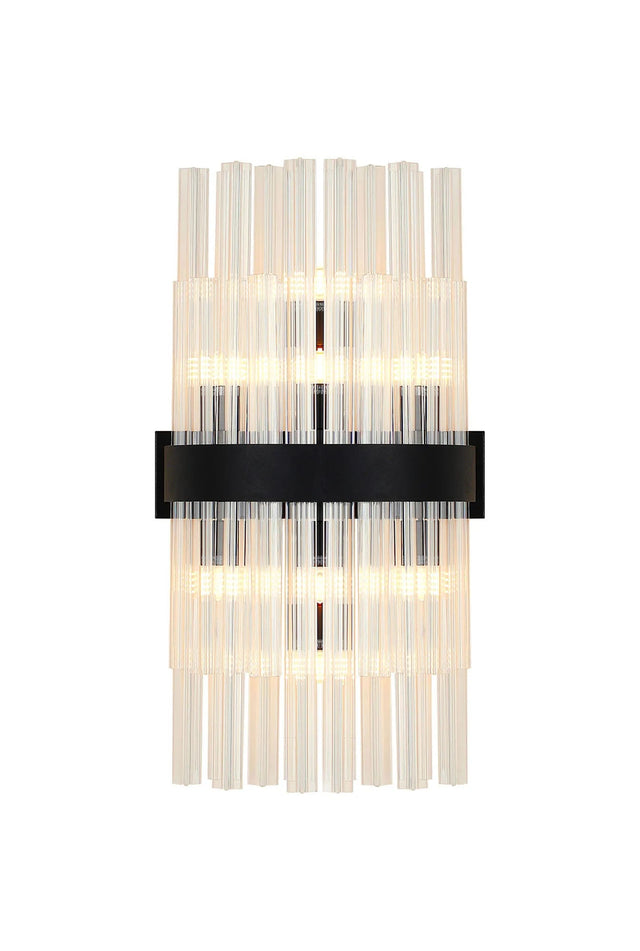 Melville 8 x G9, Wall Light, Satin Black/Clear