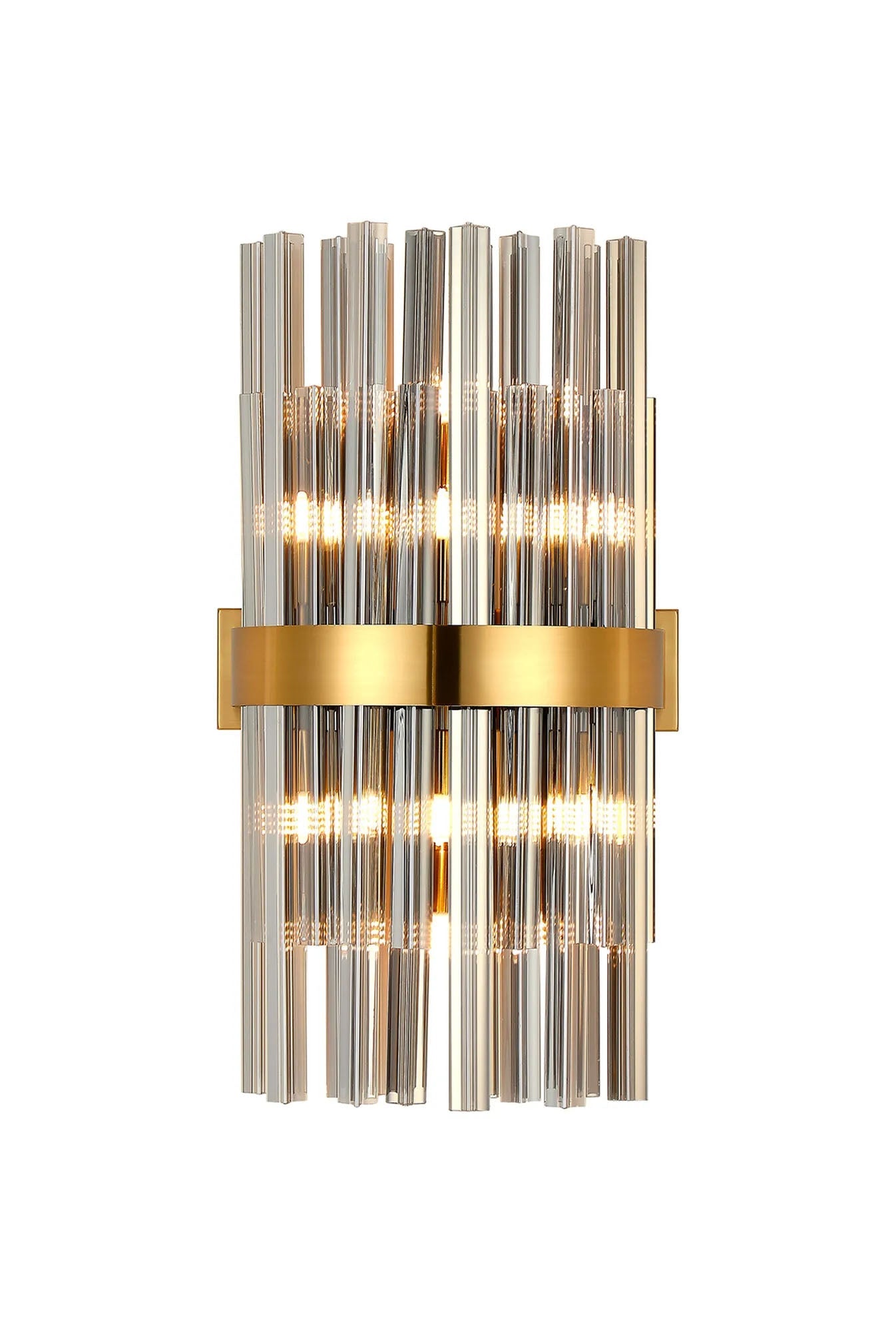 Melville 8 x G9, Wall Light, Brass/Smoke