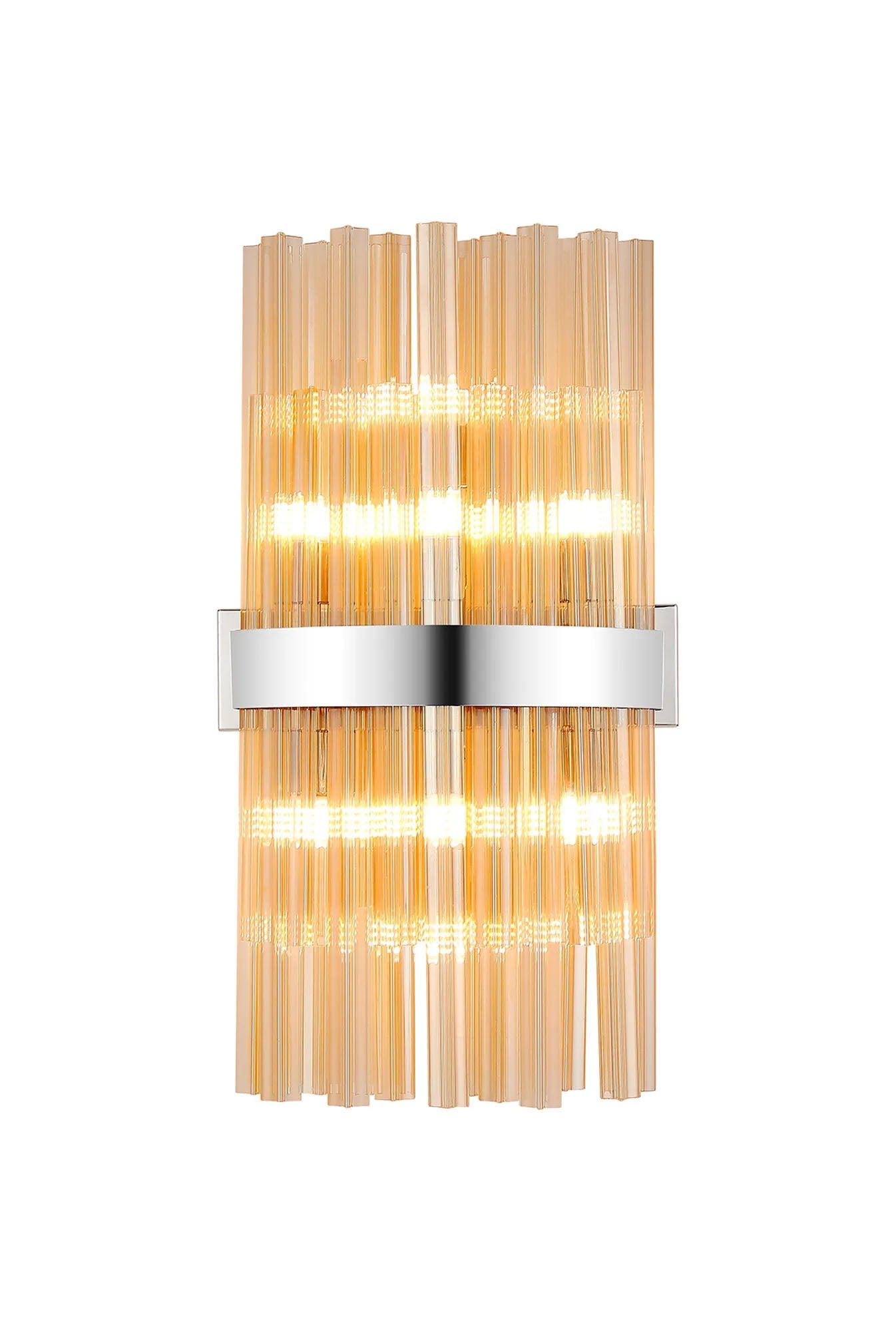 Melville 8 x G9, Wall Light, Polished Nickel/Amber