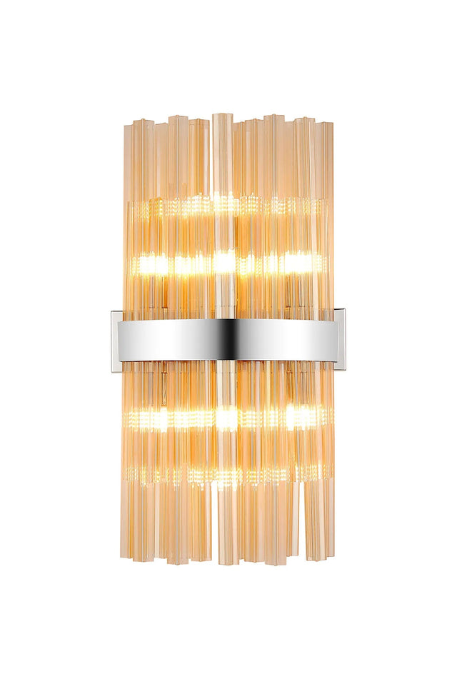 Melville 8 x G9, Wall Light, Polished Nickel/Amber