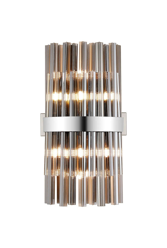 Melville 8 x G9, Wall Light, Polished Nickel/Smoke