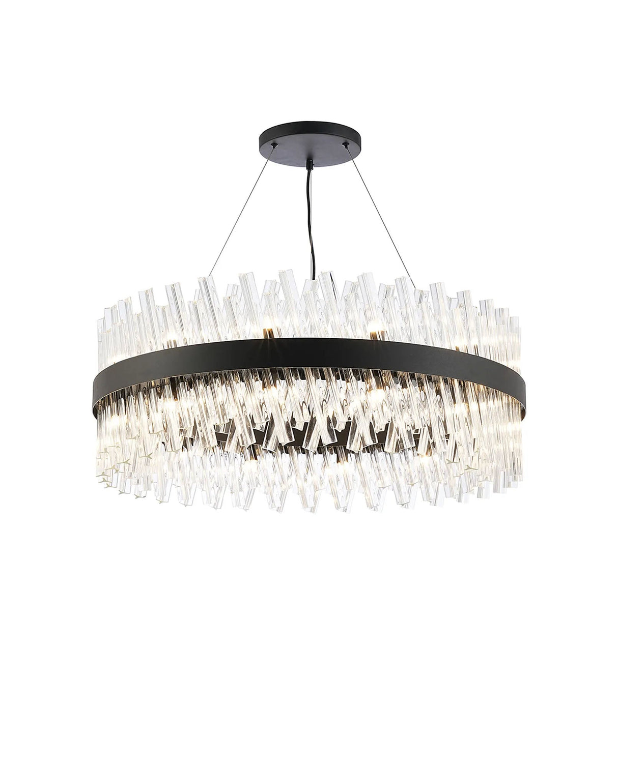 Melville 24 x G9, Pendant Round, Satin Black/Clear (23.13kg)