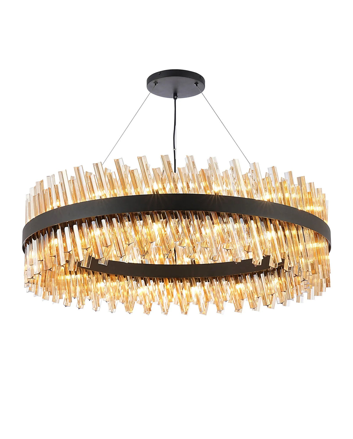 Melville 32 x G9, Pendant Round, Satin Black/Amber (29.51kg)