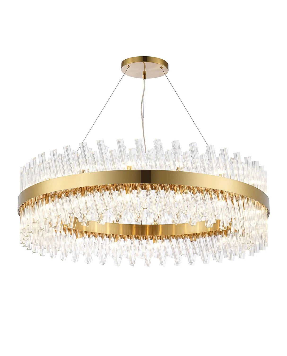 Melville 32 x G9, Pendant Round, Brass/Clear (29.51kg)
