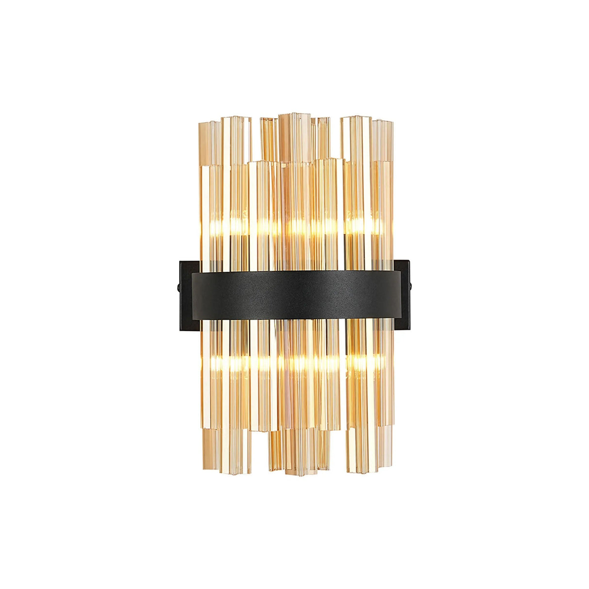 Melville 4 x G9, Wall Light, Satin Black/Amber