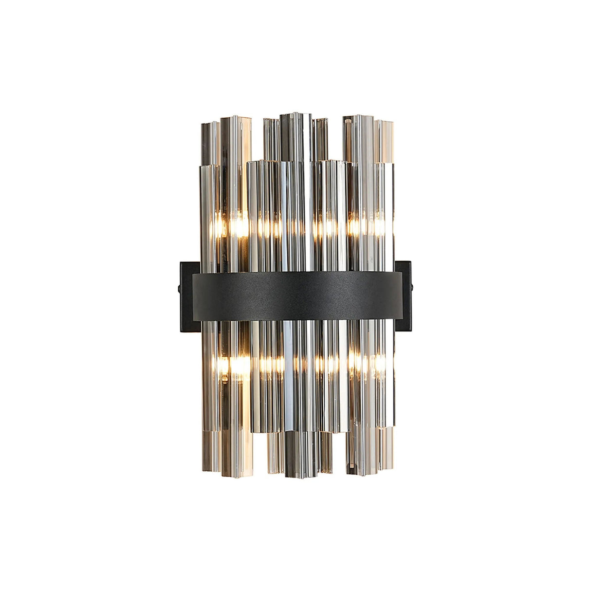 Melville 4 x G9, Wall Light, Satin Black/Smoke